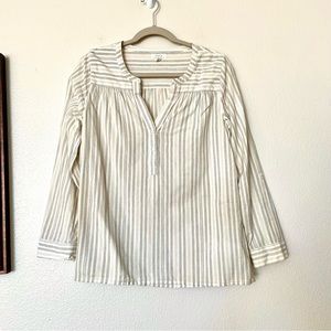 Soft Joie Cream/Metallic Roll Sleeve Top Size Small